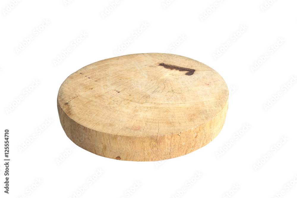 Fototapeta premium Wooden board isolated over white background with copyspace