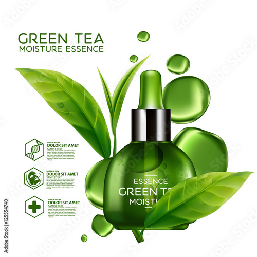 Green Tea Moisture Essence Skin Care Cosmetic.