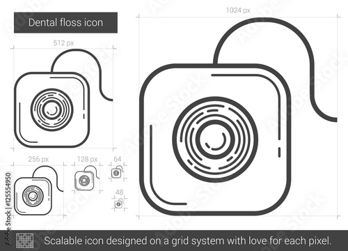 Dental floss line icon.