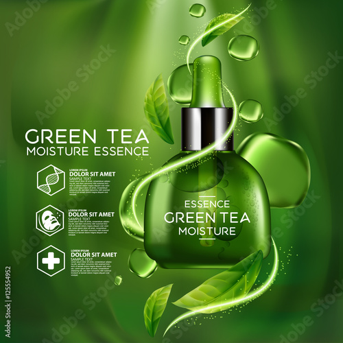 Green Tea Moisture Essence Skin Care Cosmetic.