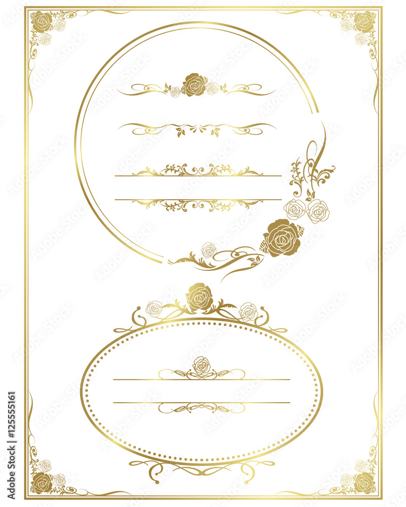 Naklejka premium decorative gold frame set Vector 