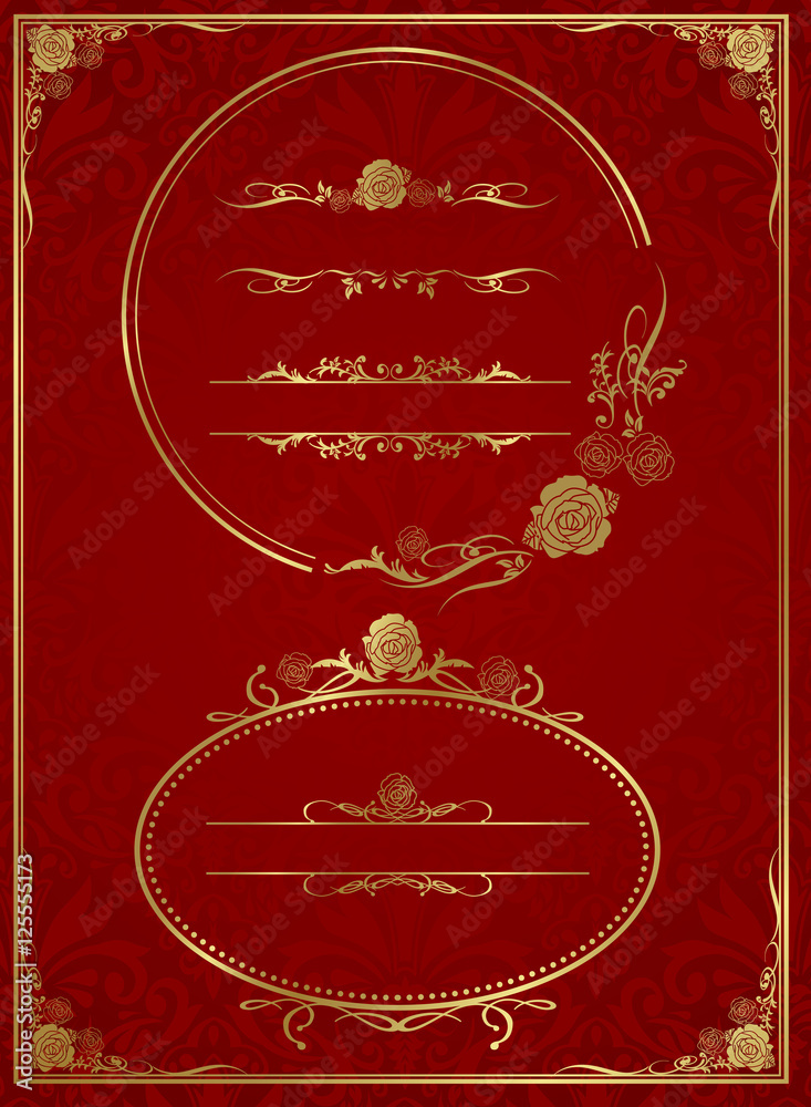 Obraz premium decorative gold frame set Vector 