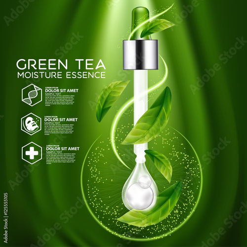 Green Tea Moisture Essence Skin Care Cosmetic.