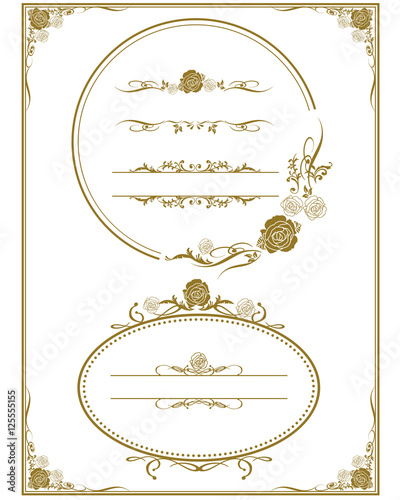 decorative gold frame set Vector

