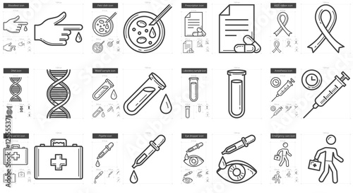 Medicine line icon set.