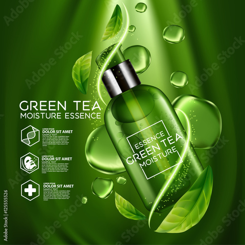 Green Tea Moisture Essence Skin Care Cosmetic.