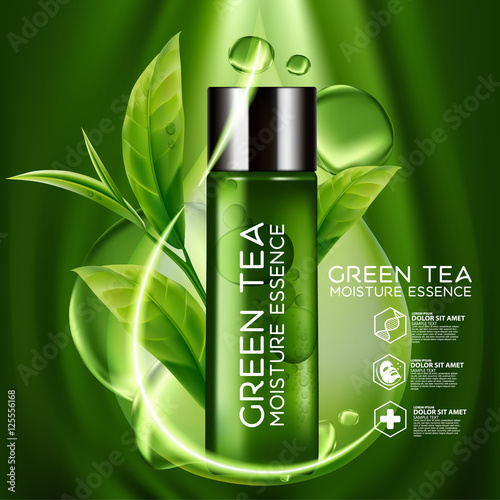 Green Tea Moisture Essence Skin Care Cosmetic.