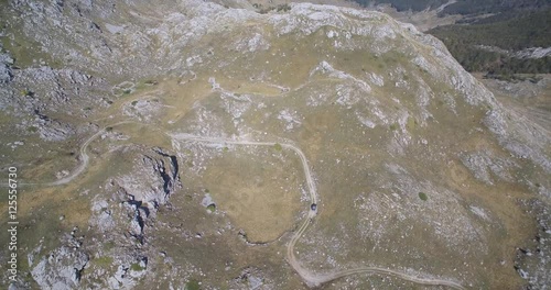 Aerial, Mountainous And Stony Landscape At Kuck Mountains, Montenegro photo