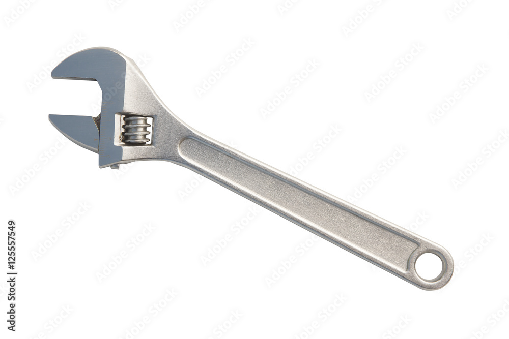 Adjustable wrench isolated on white background Adjustable wrench isolated on white background