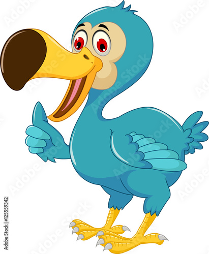 cute dodo bird cartoon thumb up photo