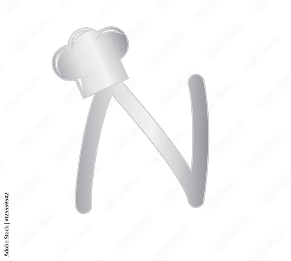 Cook Themed Alphabet Design Concept: N Cook Themed Alphabet Design Concept: N