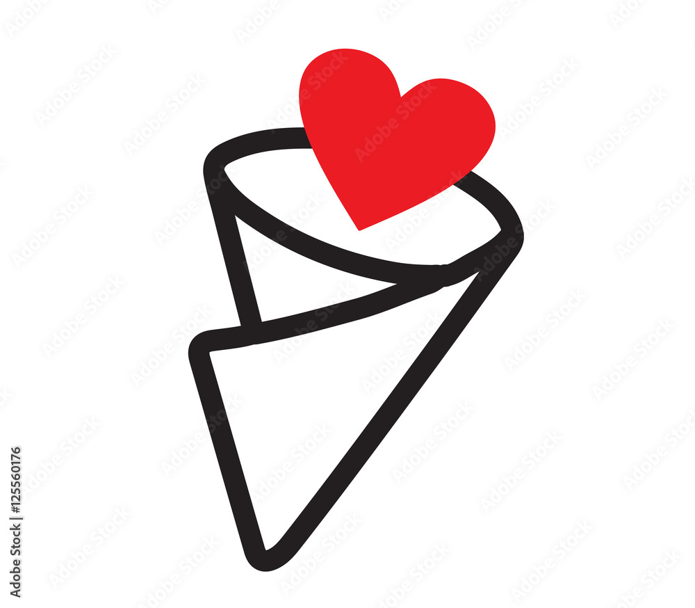 Fotografie Crepe Icon Design with Love