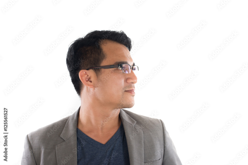 Portrait of businessman with glasses isolated on white backgroun Portrait of businessman with glasses isolated on white backgroun