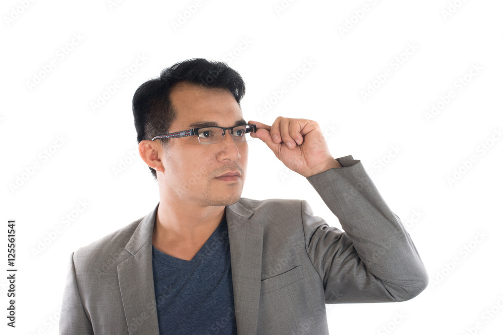 Portrait of businessman with glasses isolated on white backgroun Portrait of businessman with glasses isolated on white backgroun