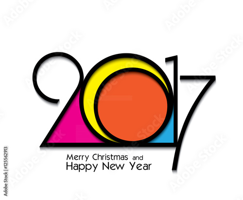 2017 new year creative design on white background