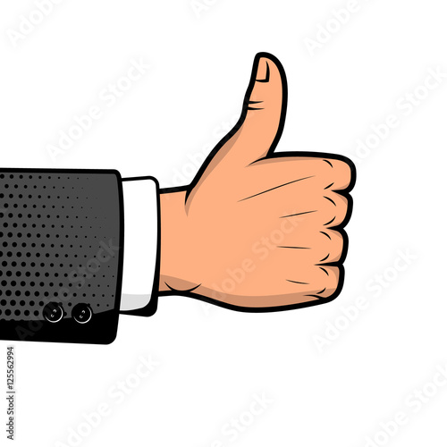 Human hand with like sign. Seal of approval.