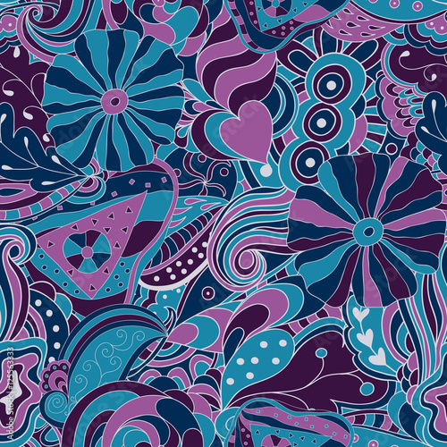 Seamless abstract hand-drawn waves pattern.