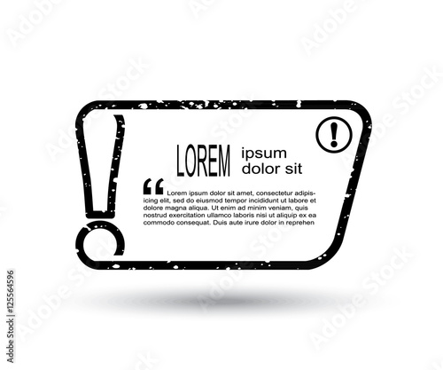 Attention sign icon with place for text. Exclamation mark icon.