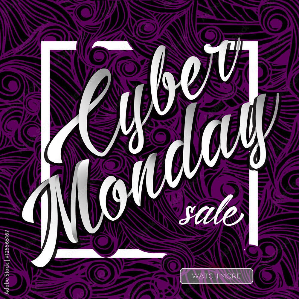 Cyber monday sale lettering background
