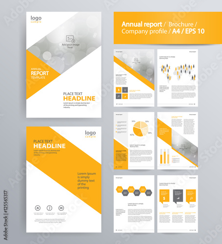 page layout for company profile, annual report, brochure, and flyer layout template. with info graphic element. and vector A4 size  for editable 
