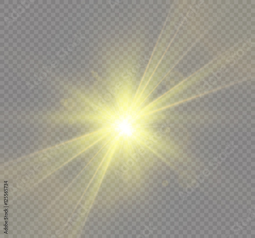 Glow light effect. Star burst with sparkles.sun