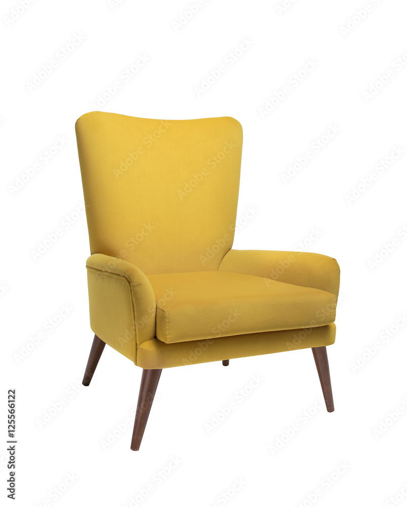 Yellow chair isolated on white background Yellow chair isolated on white background