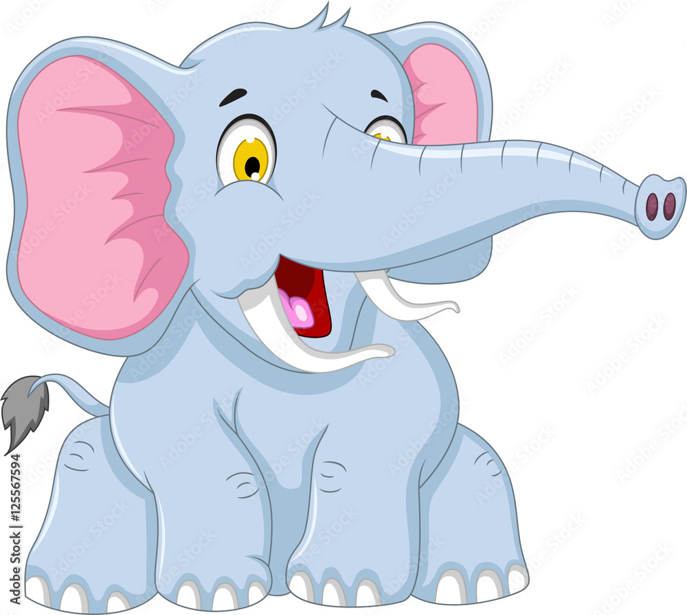Obraz premium cute elephant cartoon posing