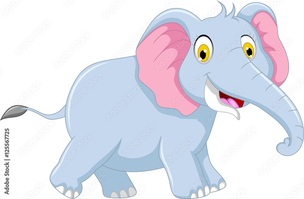 Obraz premium cute elephant cartoon walking