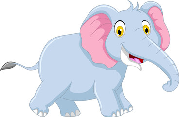cute elephant cartoon walking