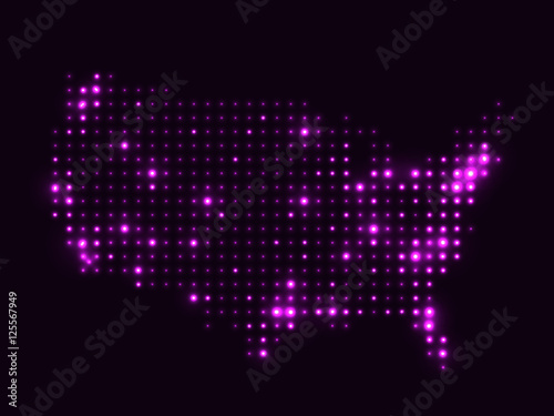 Dotted night map USA