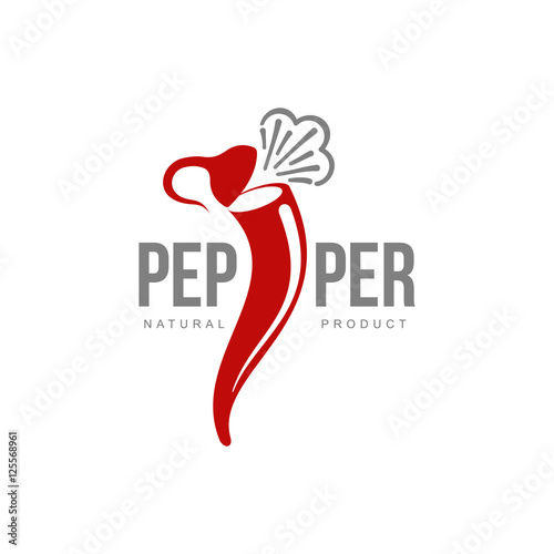 chili pepper vector logo illustration, isolated on white background. Hot and spice chili pepper logo, mexican cuisine