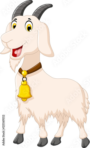 cute goat cartoon posing