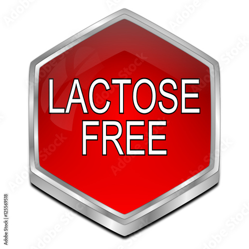 Lactose free Button - 3D illustration