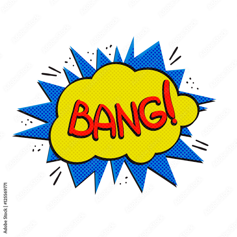 Pop art logo. Pop art bang logo. Retro style poster. Vector pop