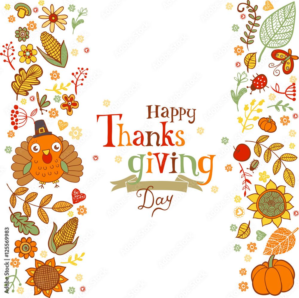 Naklejka premium Thanksgiving greeting card