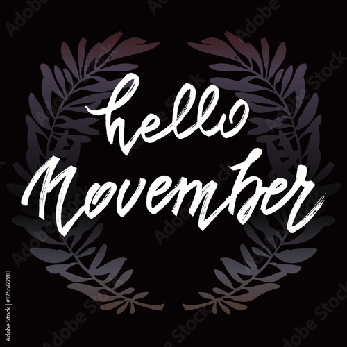 Hello November lettering
