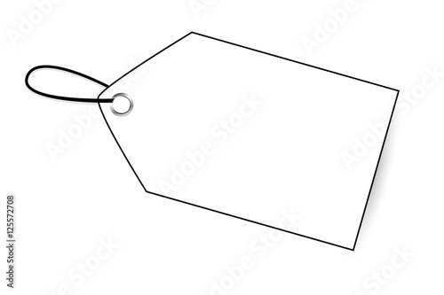 Outline Blank Tag isolated on white 