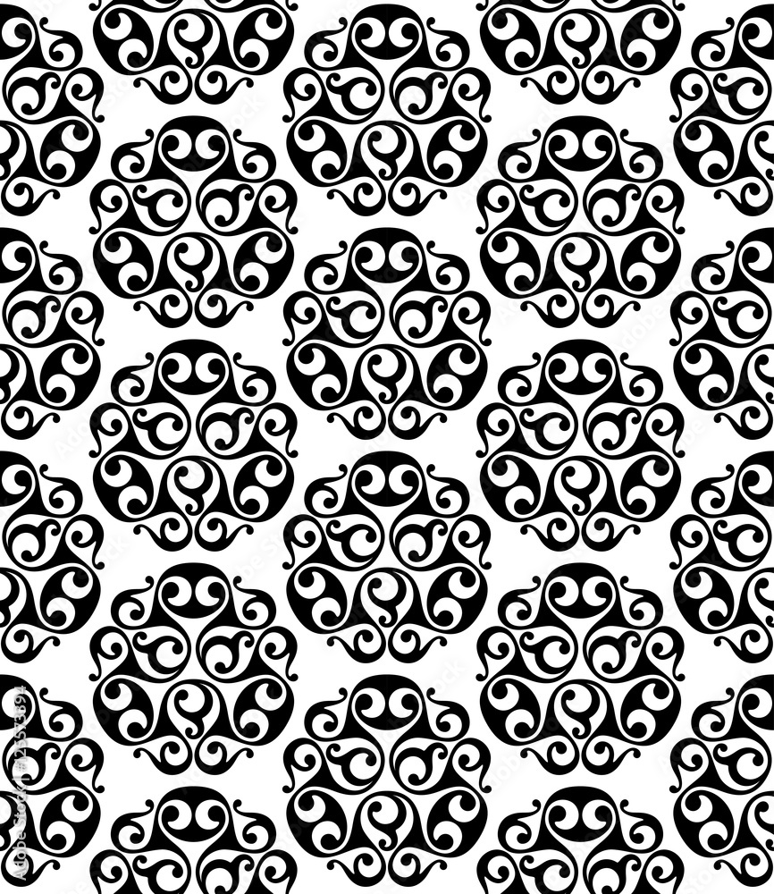 ancient black and white celtic seamless pattern, vector