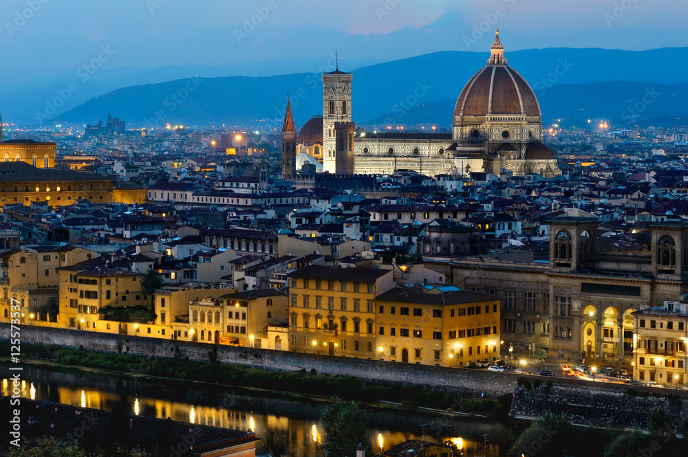 The twilight of Florence in Tuscany, Italy.