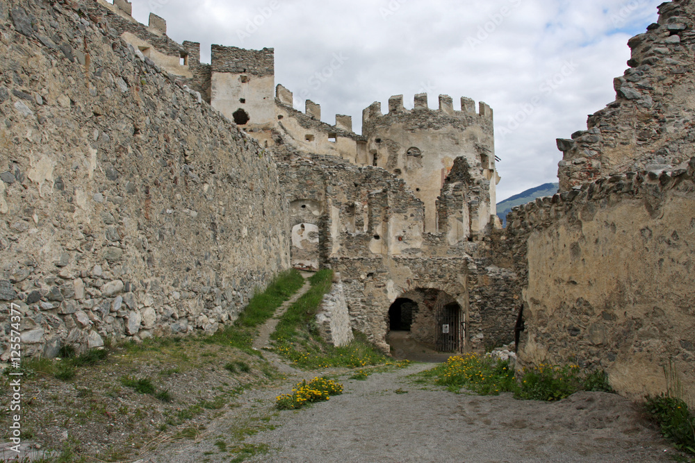 Castle ruin at Vinschgau, South Tyrol, Italy