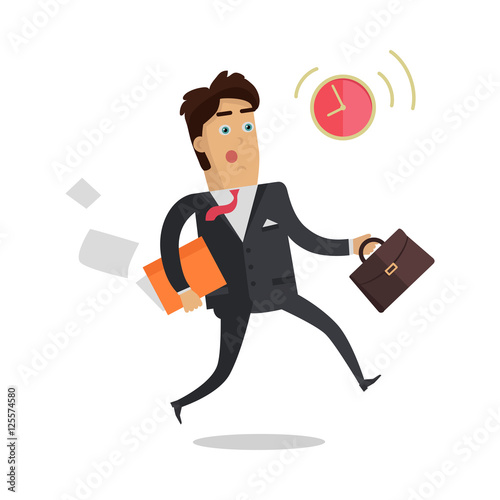 Being Late to Meetings Flat Style Vector Concept