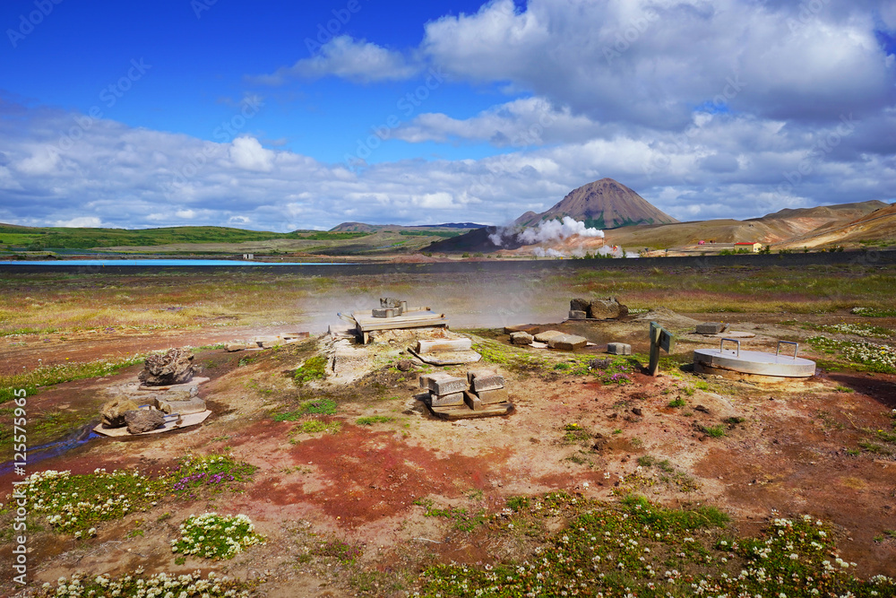 Rye Bread baked underground in geotermal springs, geothermal area