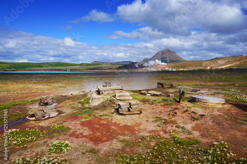 Rye Bread baked underground in geotermal springs, geothermal area Namafjall, Hverir, Myvatn. Iceland