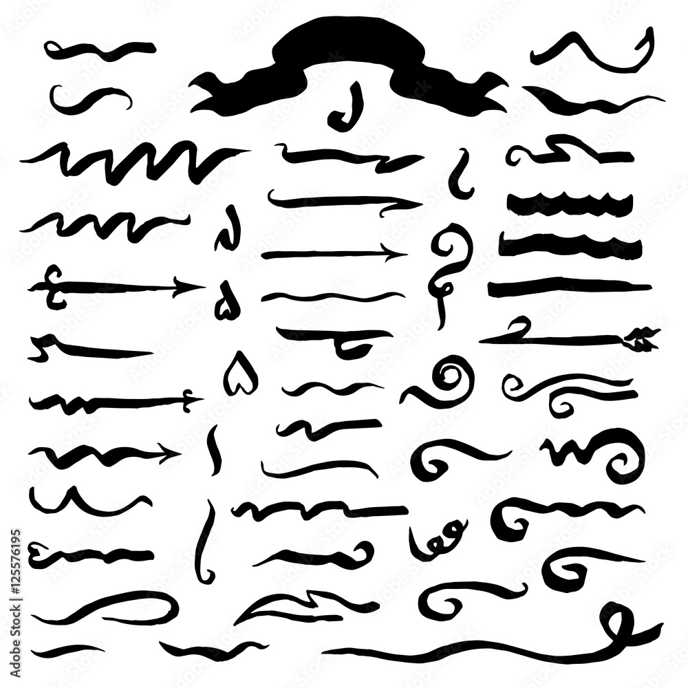 Hand drawn simple and symmetric signs