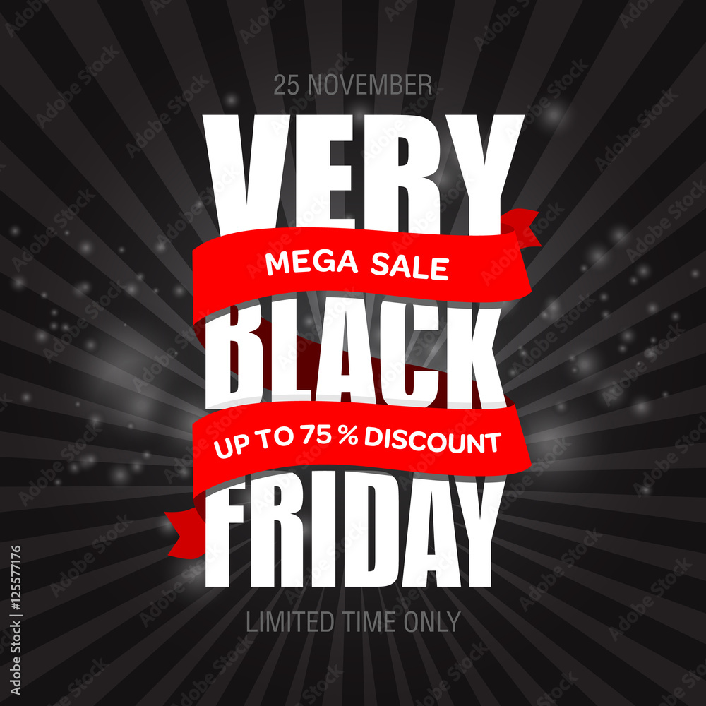 Black Friday sale best design template. Black Friday banner, poster