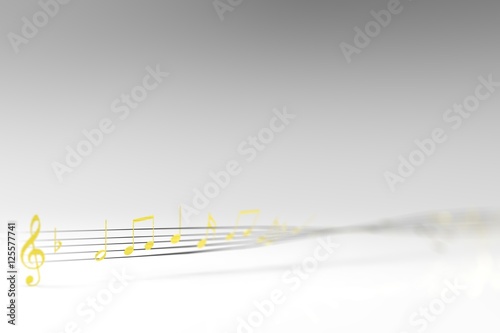 3d rendering of music symbol with nice background color

