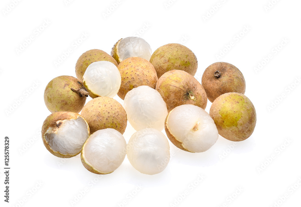 Longan (Dimocarpus longan) on white background Longan (Dimocarpus longan) on white background