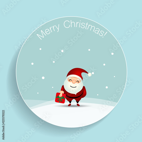 Christmas Greeting Card with Christmas Santa Claus. Vector illus