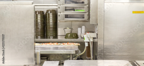 Pizza Prep Area in Commercial Kitchen