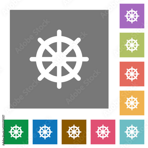 Steering wheel square flat icons